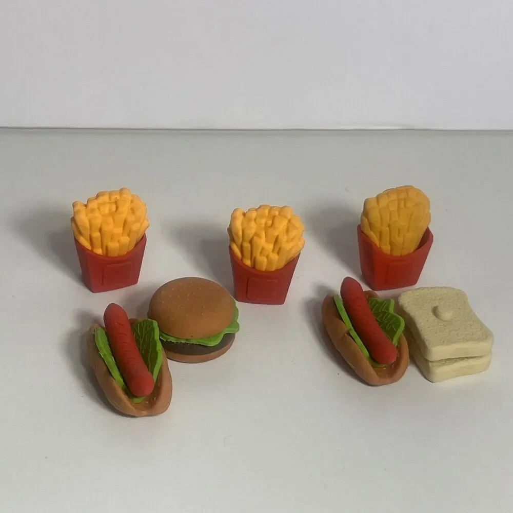 Mini Food Eraser Set - 3D Pull Apart Yoobi Urban Outfitters Fast Food 5 Pieces